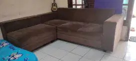 Sofa  L bahan bludru