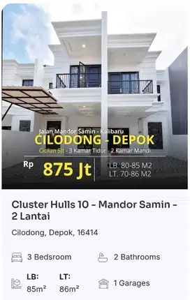 RUMAH BARU DI DEPOK - DEKAT ALUN - ALUN