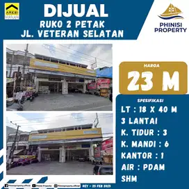 DIJUAL RUKO 2 PETAK DI VETERAN SELATAN COCOK BUAT SEGALA JENIS USAHA