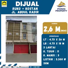 DIJUAL RUKO PLUS RUMAH KOS MURAH DI ABD KADIR COCOK  BUAT INVESTASI