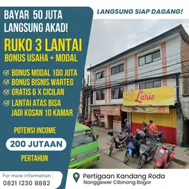 DP 50 Juta Punya Ruko 3 Lantai Income 200 JUTA Bonus Warteg & Kosan