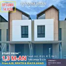 Rumah 2 lantai DP hanya 14 juta. Suvarna sutera alam sutera