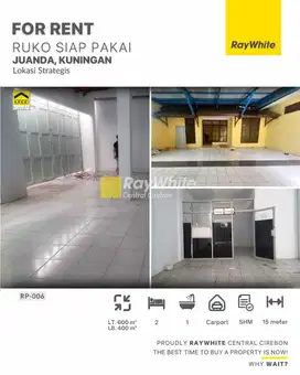 Disewakan Ruko Siap Pakai di Juanda Kuningan