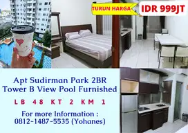 Jual Cepat Apt Sudirman Park 2BR Tower B View Pool Furnished