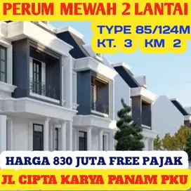 Dijual Rumah 2 Lantai Type 85/124 Jl Cipta karya Panam kota Pekanbaru