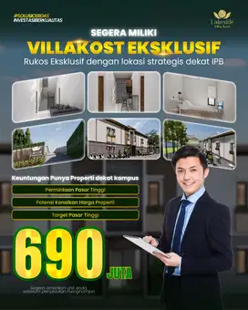 Dijual Villa Cost 2 Lantai 4 kamar dekat IPB Bogor Harga Promo 690 JT