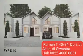 Rumah Depe Dua juta All in, di Ciwastra, Bandung.