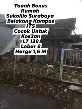 Tanah Bonus Rumah Lokasi Sukolilo Surabaya Belakang ITS