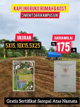 Kavling Hunian dan Kos-kosan dekat Kampus UIN SAMATA