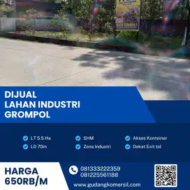 Dijual Lahan Strategis Industri,Kebakkramat,Karanganyar,Luas 5,5 Ha,