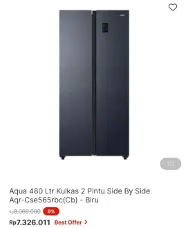KULKAS AQUA SBS 480 liter