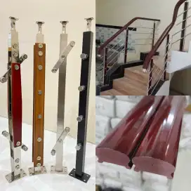 Hand railing tangga pvc tiang railing kaca tiang relling stainles