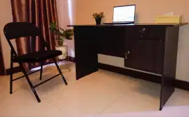 Meja Kerja, Meja Kantor, Meja Komputer + Kursi Lipat Kaki Besi Baru