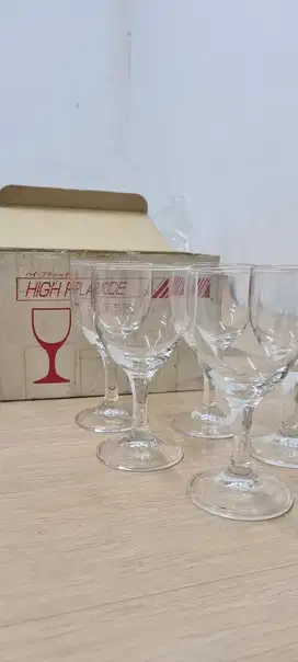 Gelas kaca wine premium isi 6, gelas set, gelas anggur, gelas juice