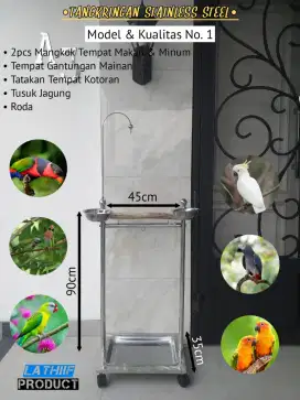 (COD) Tangkringan Stainless Steel Burung Parrot