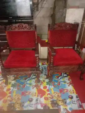 Jual kursi jati set bekas