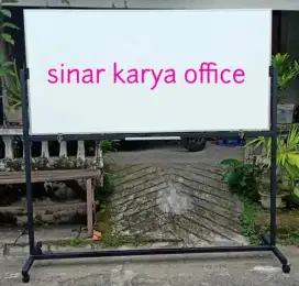 White board singgle fece uk 120x240 papan tulis putih