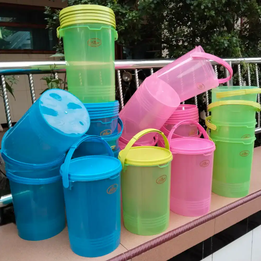 6 Pcs Toples Plastik 10 Liter Canister Cherio Crown Warna