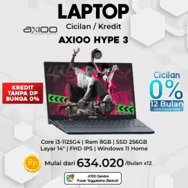 Laptop Axioo Hype 3 Core i3, Cicilan / Kredit Tanpa DP, Bunga 0% 12bln
