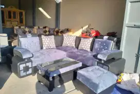 Sofa minimalis+fub abu hitam