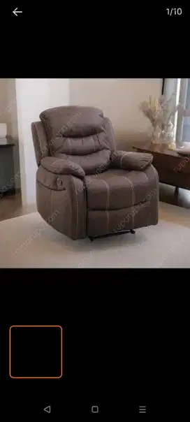 SELMA LALITA SOFA RECLINER FABRIC 1 SEATER - COKELAT