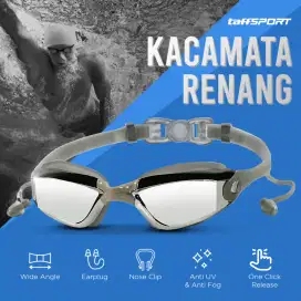 TAFFSPORT Kaca Mata Renang dengan penutup telinga dan hidung
