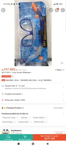 kacamata snorkling set