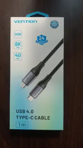 Kabel Data Vention Type C Male to Male USB 4.0 5A 1M Grey TAVHF