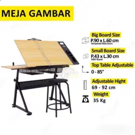Meja Arsitek / Meja Lukis / Meja Gambar Adjustable