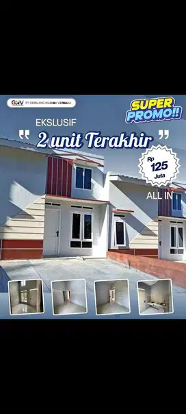 Cash 125 juta type 36/60 dekat stasiun krl dan strategis