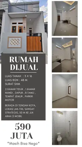 Dijual Rumah Cantik Minimalis Lokasi Strategis di Utan Kayu Jak-Timur