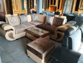 Sofa minimalis+fub cokelat
