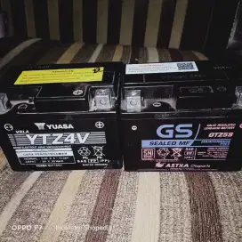 Aki Kering Motor Seken Bahan GS Astra GTZ5S & Yuasa YTZ4V Bekas Minus