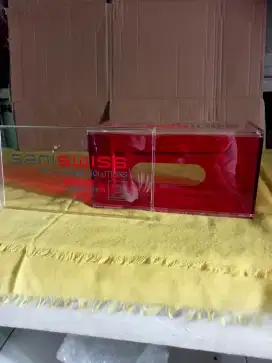 Jual tempat tissu akrilik bening