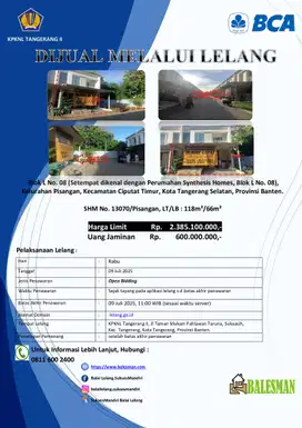 DIJUAL MELALUI LELANG WILAYAH TANGERANG !