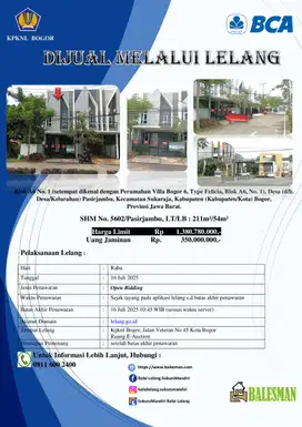 DIJUAL RUMAH MELALUI LELANG WILAYAH BOGOR