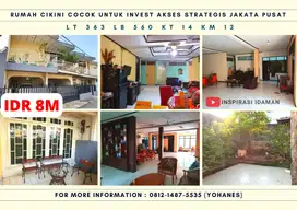 Rumah Cikini luas 363mtr Cocok Untuk Invest Akses Strategis Menteng