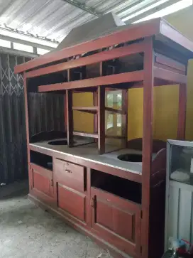 Gerobak/Etalase Kayu Mie Ayam Bakso
