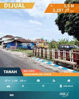 Dijual Tanah Kavling di Bakalankrajan Sukun Malang Row Jalan lebar