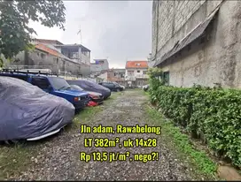 Tanah Strategis lebar 14 meter jalan adam rawabelong jakarta barat