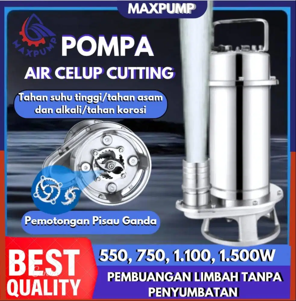 Pompa Celup Air Kotor Air Laut cutter blade 2 220v stainless Air asin