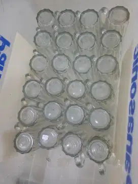 CUCI GUDANG.GELAS KACA 270 ML FREE GELAS PLASTIK +SENDOK+KOTAK TISU