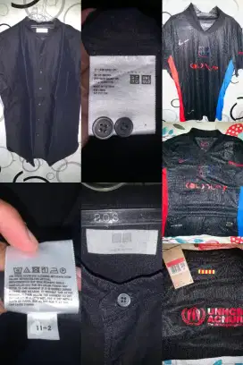 jual atasan kemeja uniqlo dan jersey barca