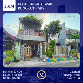 JUAL RUMAH KOST RUNGKUT ASRI 10 KAMAR SHM 2 LANTAI DKT MERR UPN UBAYA