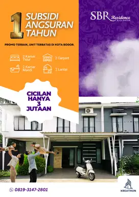 Rumah 2 Lantai Siap Huni Dekat Tol dan Stasiun Kota Bogor