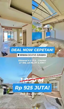 Rumah Murah Nirwana Eksekutif Wonorejo dekat Merr Rungkut