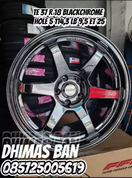 VELG BARU TE-37 RING 18+BAN SECOND (BLACKCHROME)