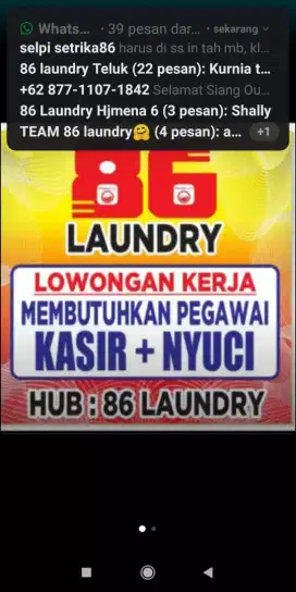 LOWONGAN KASIR + NYUCI