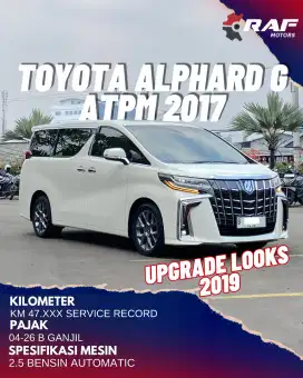 Toyota Alphard 2.5 ATPM 2019 Nik 2017 AT Putih Facelift Mobil Second
