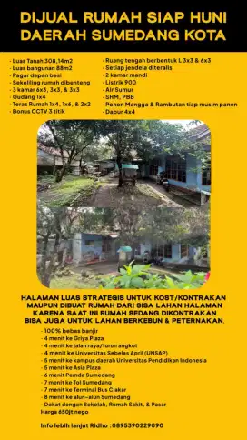 DIJUAL CEPAT RUMAH SIAP HUNI SUMEDANG